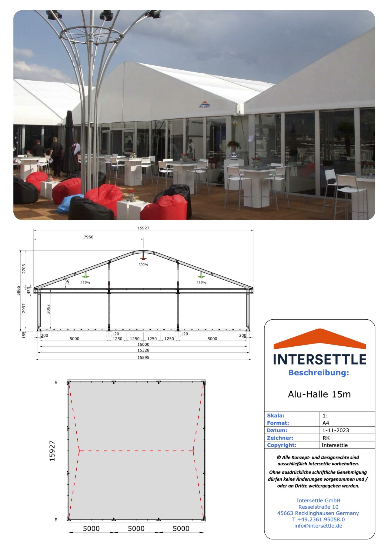Alu-Halle-15m Breite von-Intersettle-Zeltverleih-Zelthalle-für-Firmenevents-Feiern-Feste-oeffentliche-Veranstaltungen - Zeltvermietung-für Events