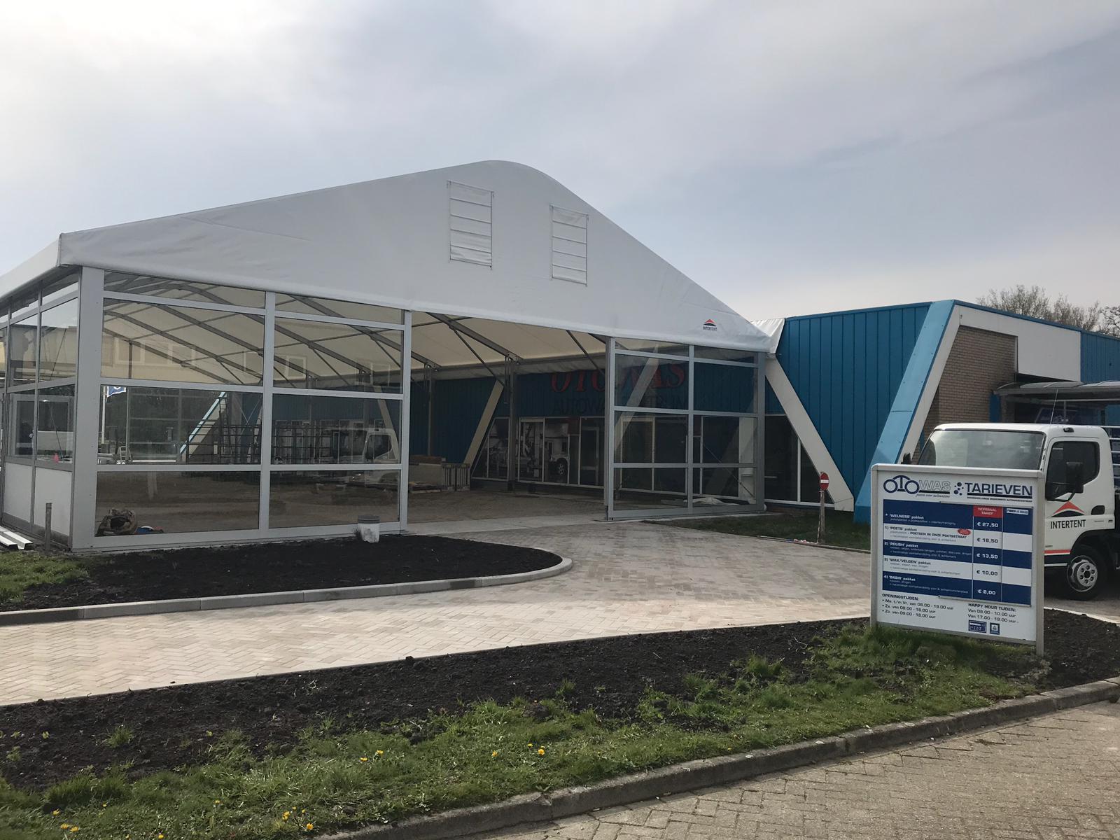 Produktionshallen und Werkstätten in Zelten - Industriehalle für Autowaschanlage - Gewerbehallen von Intersettle Zeltverleih